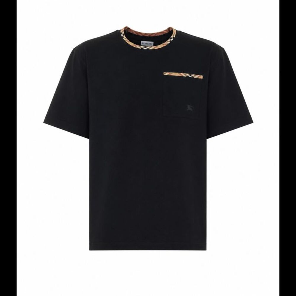 Burberry Men Check Trim T-Shirt